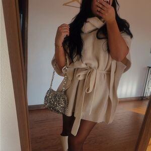 Cream sweater dress